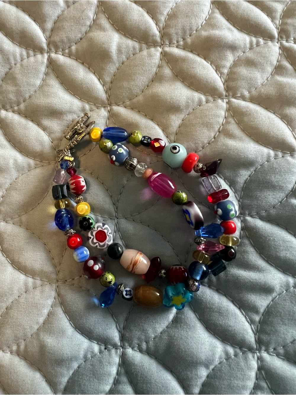 Multi-Color Glass Bead Necklace - Women Jewelry - Picture 1 of 2